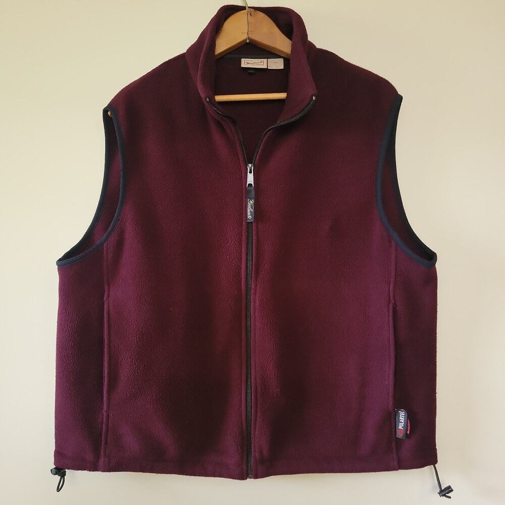 Vintage Mens Woolrich Polartec Fleece Vest Size L Preppy Office Outdoor Gorpcore